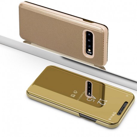 Funda COOL Flip Cover para Samsung G973 Galaxy S10 Clear View Dorado