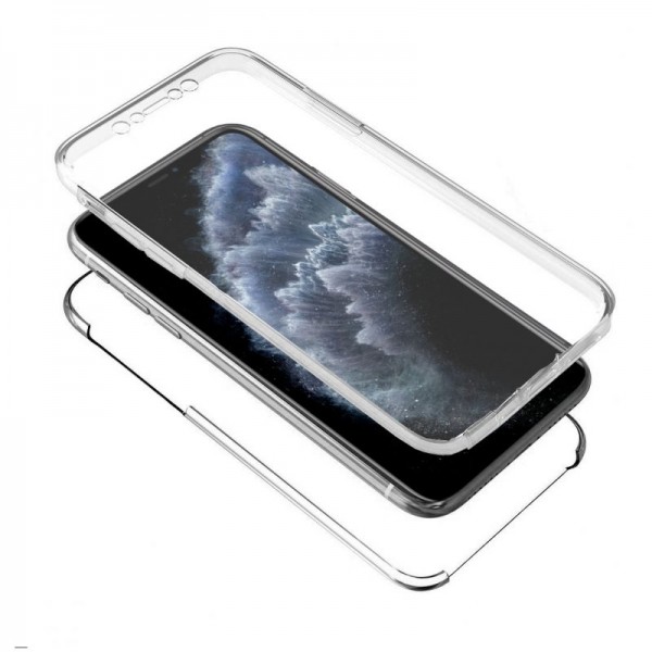 Funda COOL Silicona 3D para iPhone 11 Pro (Transparente Frontal + Trasera)