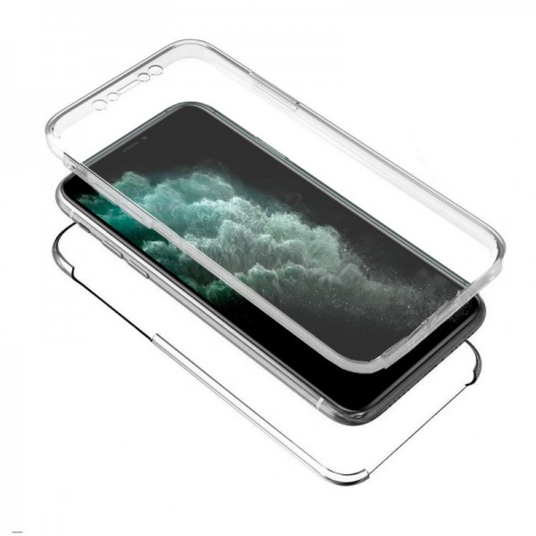 Funda COOL Silicona 3D para iPhone 11 Pro Max (Transparente Frontal + Trasera)