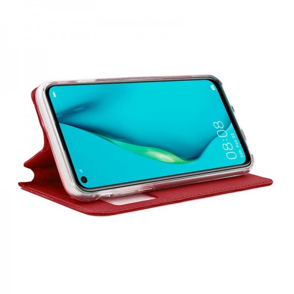 Funda COOL Flip Cover para Huawei P40 Lite Liso Rojo