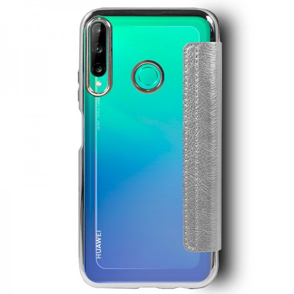 Funda COOL Flip Cover para Huawei P40 Lite E Leather Plata