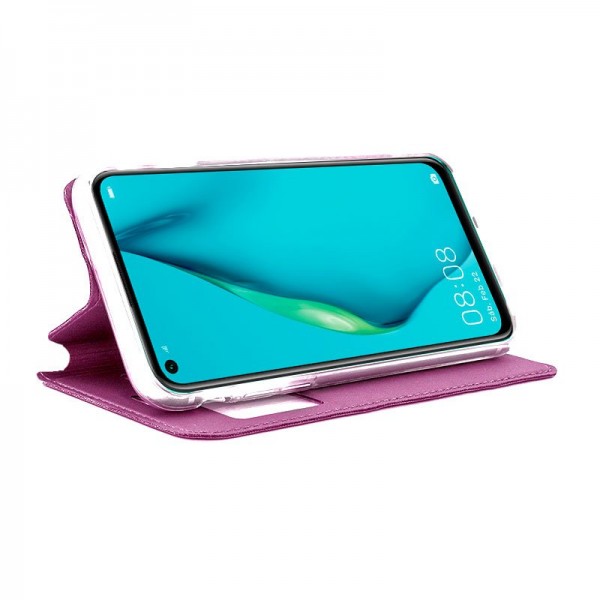 Funda COOL Flip Cover para Huawei P40 Lite Liso Rosa