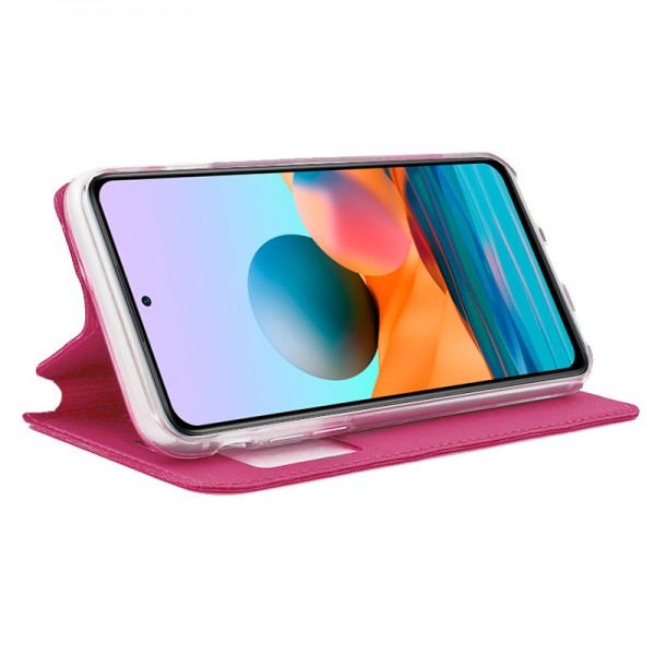 Funda COOL Flip Cover para Xiaomi Redmi Note 10 Pro Liso Rosa