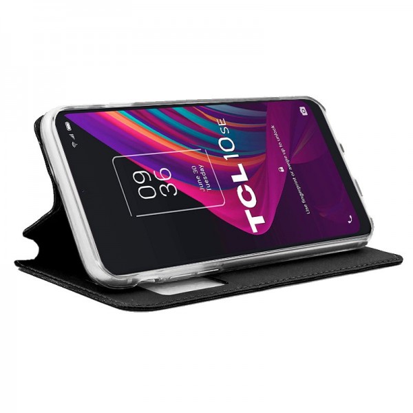 Funda COOL Flip Cover para TCL 10 SE Liso Negro