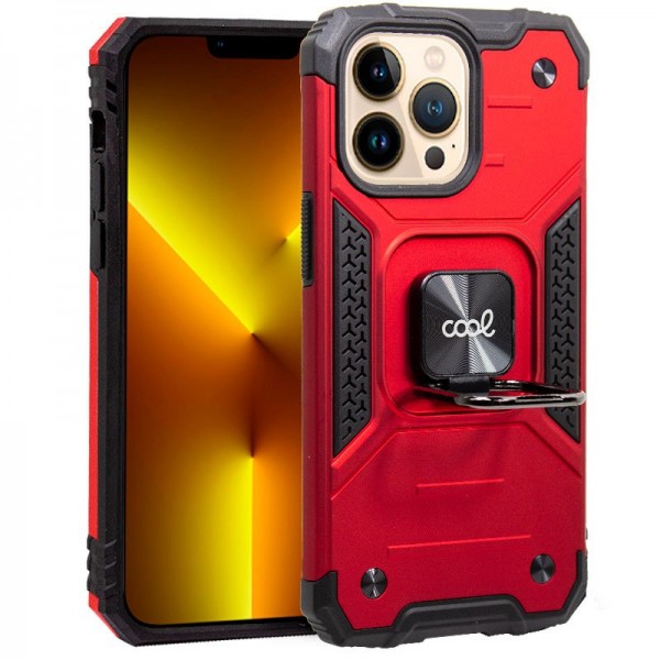 Carcasa COOL para iPhone 13 Pro Max Hard Anilla Rojo