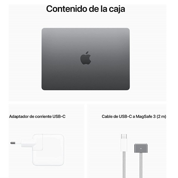 APPLE MACBOOK AIR 13.6"2022 M2 8GB RAM 512GB gris espacial