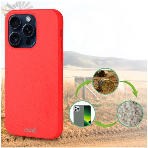 Carcasa COOL para iPhone 15 Pro Eco Biodegradable Rojo