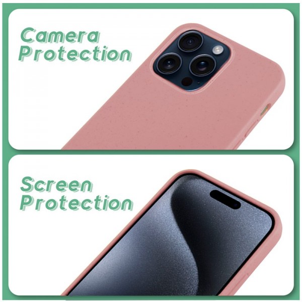 Carcasa COOL para iPhone 15 Pro Eco Biodegradable Rosa