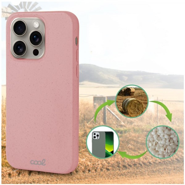 Carcasa COOL para iPhone 15 Pro Max Eco Biodegradable Rosa