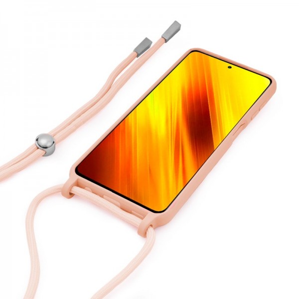 Carcasa COOL para Xiaomi Pocophone X3 / X3 Pro Cordón Liso Rosa