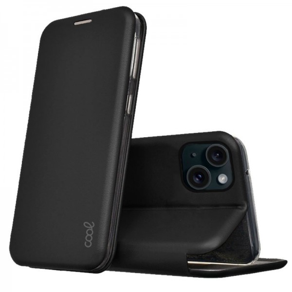 Funda COOL Flip Cover para iPhone 15 Elegance Negro