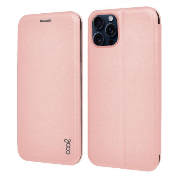 Funda COOL Flip Cover para iPhone 15 Pro Elegance Rose Gold