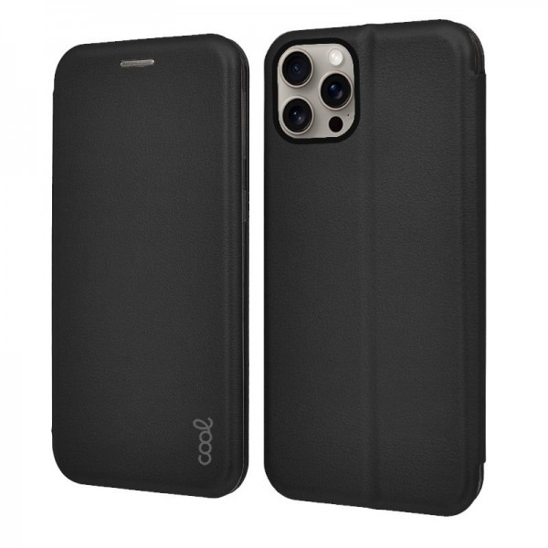 Funda COOL Flip Cover para iPhone 15 Pro Max Elegance Negro