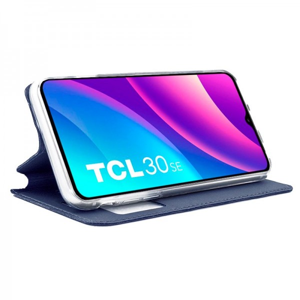 Funda COOL Flip Cover para TCL 30 SE / 30E / 305 / 306 Liso Azul