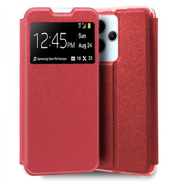 Funda COOL Flip Cover para Xiaomi Redmi 12 / Redmi 12 5G Liso Rojo