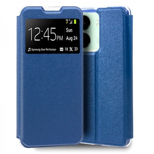 Funda COOL Flip Cover para Xiaomi Redmi 13C / Poco C65 Liso Azul