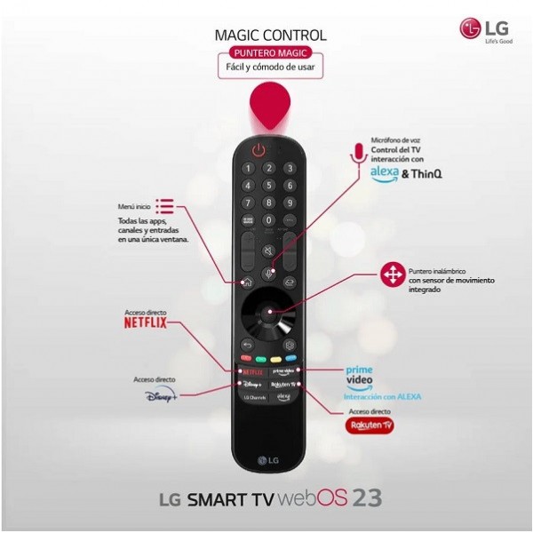 Smart TV LG 43" QNED 4K UHD 43QNED756RA negro