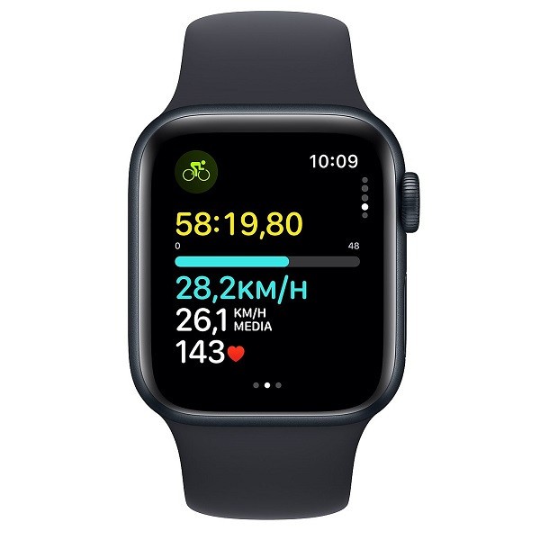 Apple Watch SE 2023 GPS 40mm aluminio sport band M/L negro medianoche