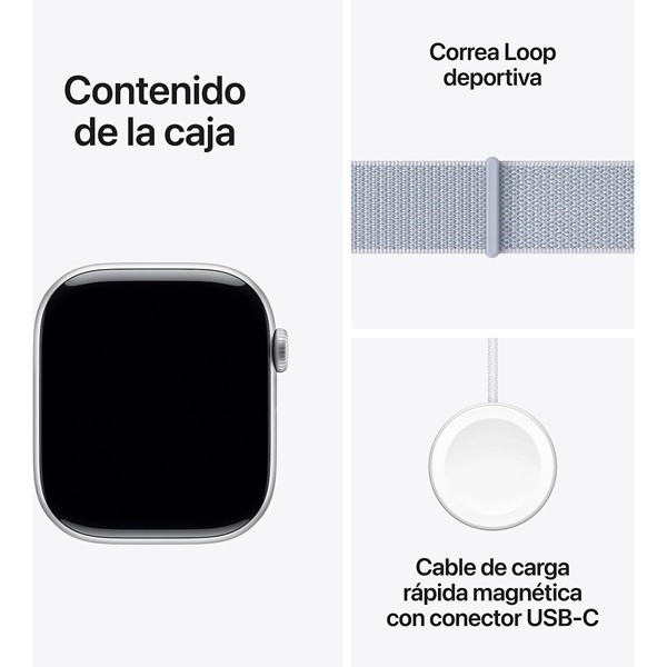 Apple Watch Serie 10 GPS 46mm aluminio sport loop azul nube