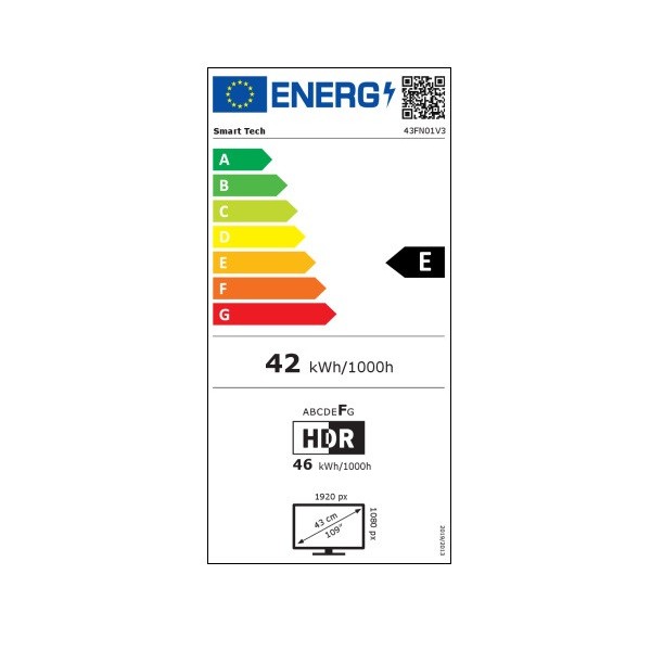 Smart TV SMART TECH 43" LED FHD 4K 43FN01V3 negro