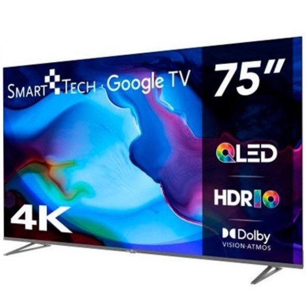 Smart TV SMART TECH 75" QLED UH 4K 75QG03H negro