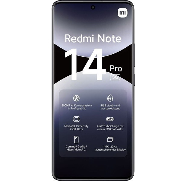 Xiaomi Redmi Note 14 Pro 5G dual sim 8GB RAM 256GB negro