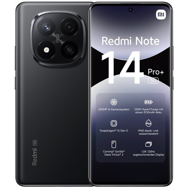 Xiaomi Redmi Note 14 Pro+ 5G dual sim 12GB RAM 512GB negro