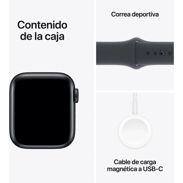 Apple Watch SE 3ra Gen 2024 GPS + cellular 40mm aluminio sport band S/M negro