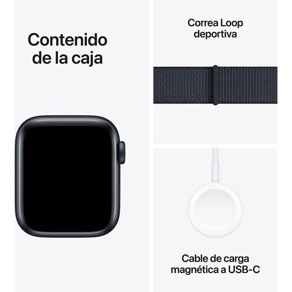 Apple Watch SE 3ra Gen 2024 GPS 40mm aluminio sport loop negro